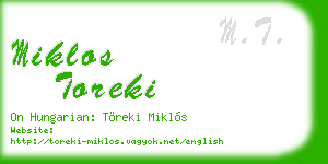miklos toreki business card
